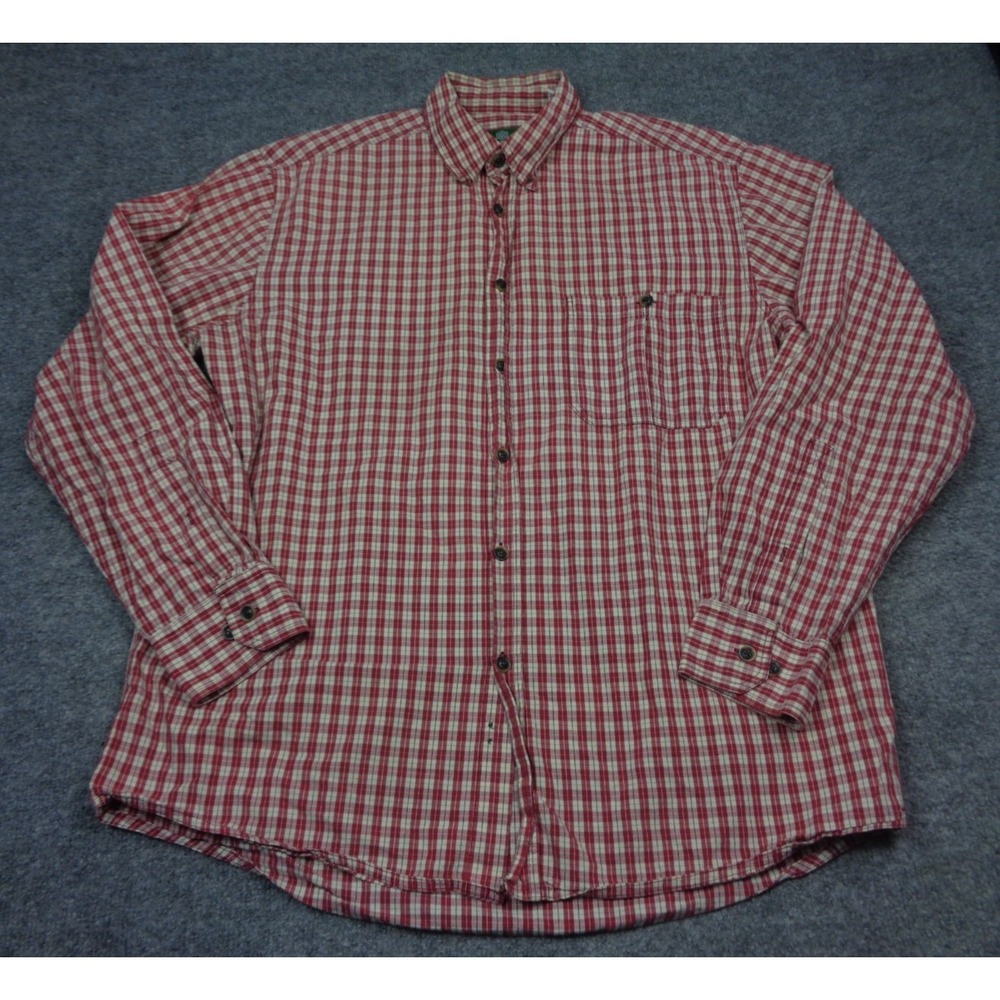 Schnees Shirt Men's M Red Plaid Rifleman Button Down Bozeman Montana Pocket